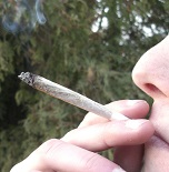 Picture of someone smoking a joint from Wikimedia