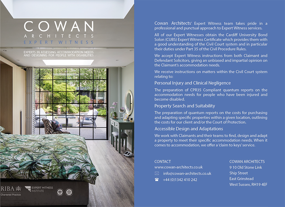 Cowan Architects Expert Witness Advert Colour